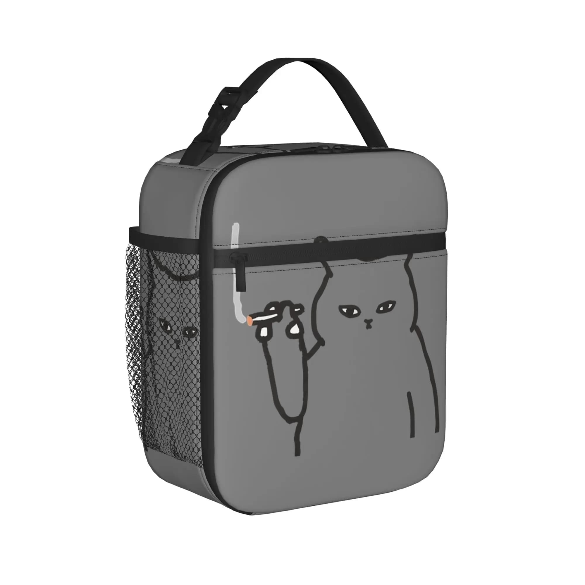 cat smoking meme Thermal Insulated Lunch Bag for Picnic Portable Food Container Bags Thermal Cooler Lunch Boxes