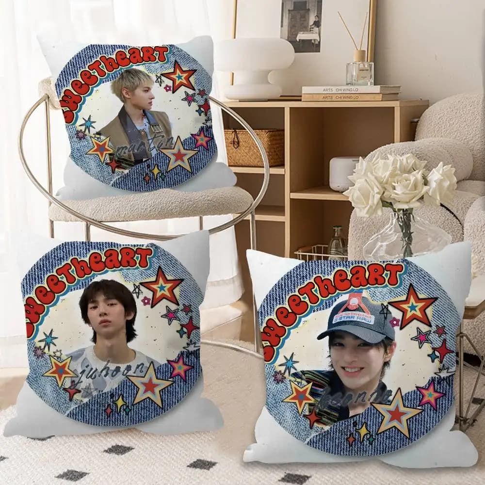 Kpop Music C-CORTIS Cuscino Decorativo per Casa, Ufficio, Camera da Letto, Divano, Auto - Fodera per Cuscino 45x45cm