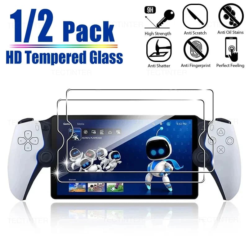 1/2 pezzi protezione schermo in vetro temperato per Sony PlayStation PS5 portale pellicola protettiva antigraffio portatile accessori da gioco