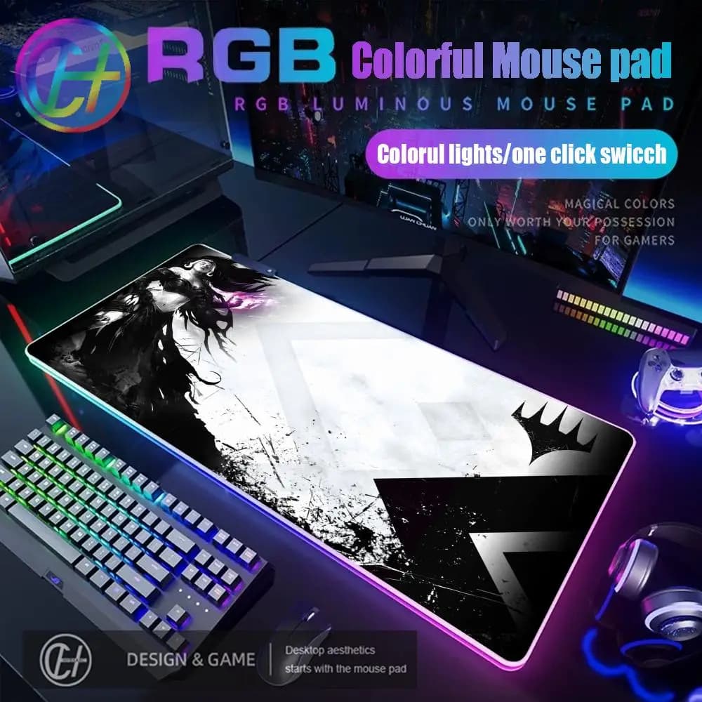 Tappetino per mouse da gioco RGB New L_Liliana V_Vess, tappetino per laptop, tappetino per mouse grande in gomma antiscivolo, tastiera da gioco e XAXC