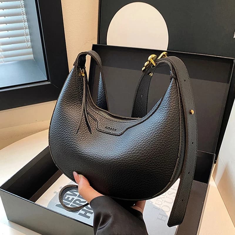 Cross border niche handbag women's 2026 new versatile single shoulder crossbody armpit bag casual fashion crescent bag