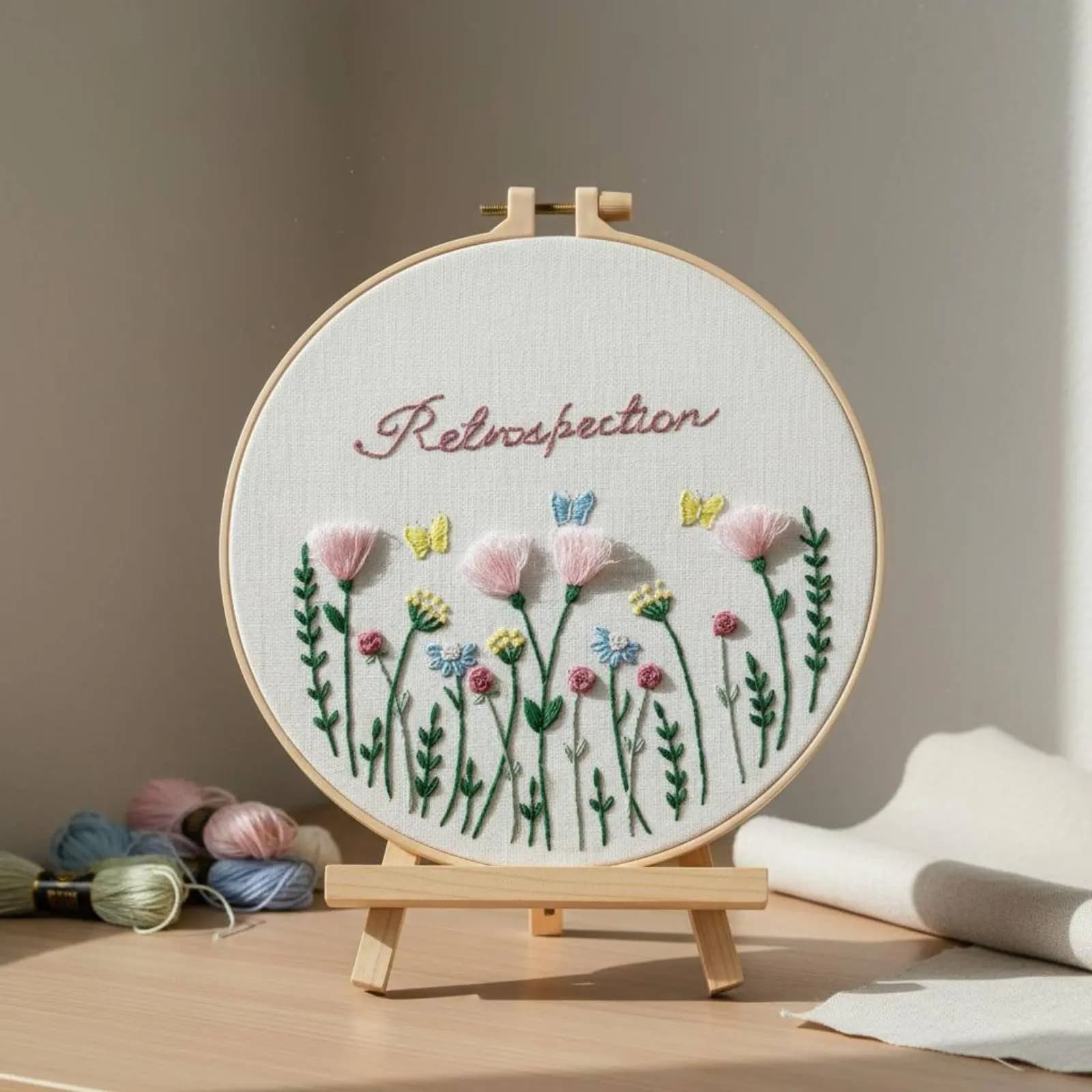 Set per Ricamo Floreale Testurizzato, Design Europeo, Kit per Principianti, Motivi Floreali, Set per Cucito a Mano Senza Esperienza