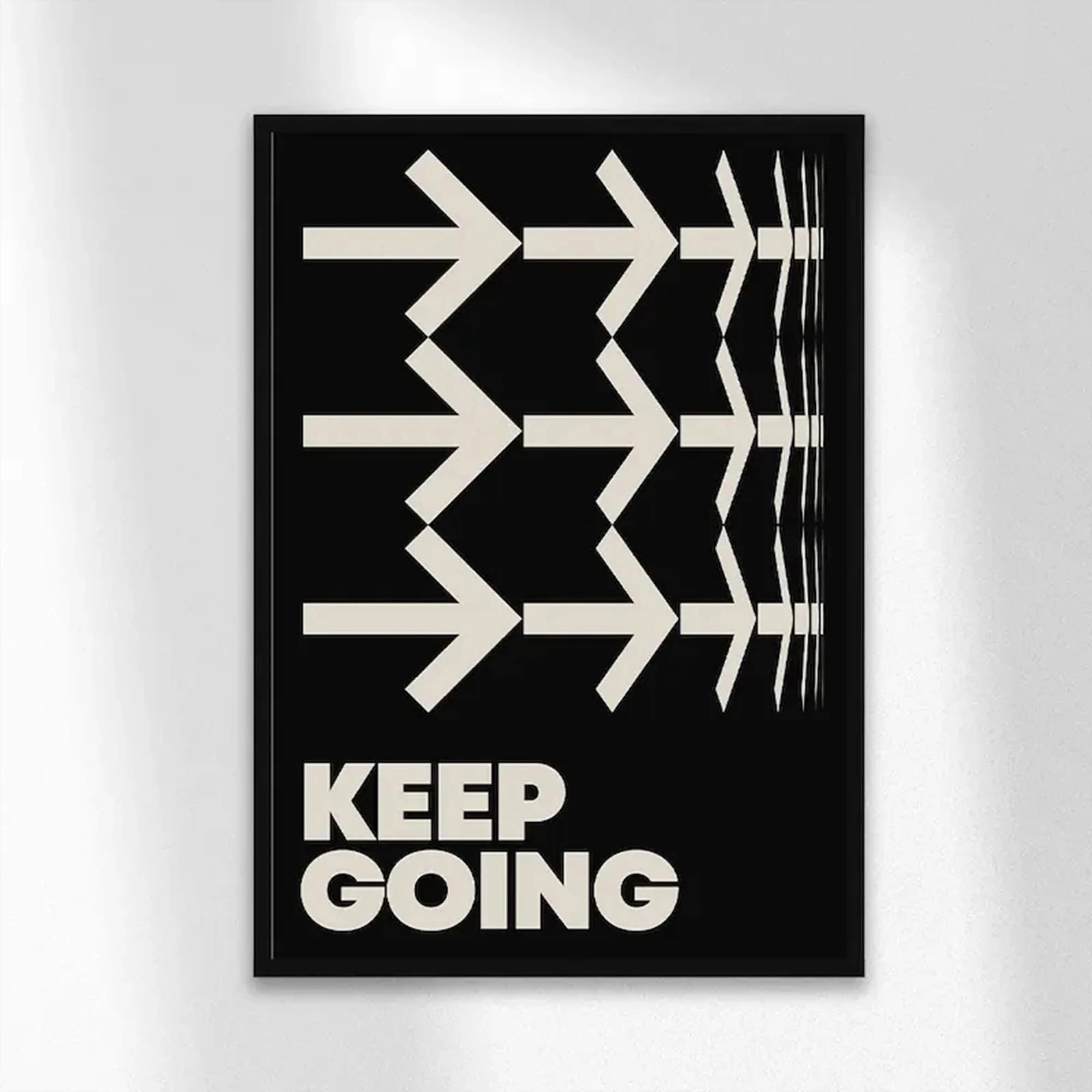 Modern Black And White Arrows Keep Going Wall Art Print Canvas Painting Poster Picture For Living Room,Bedroom Home Decor