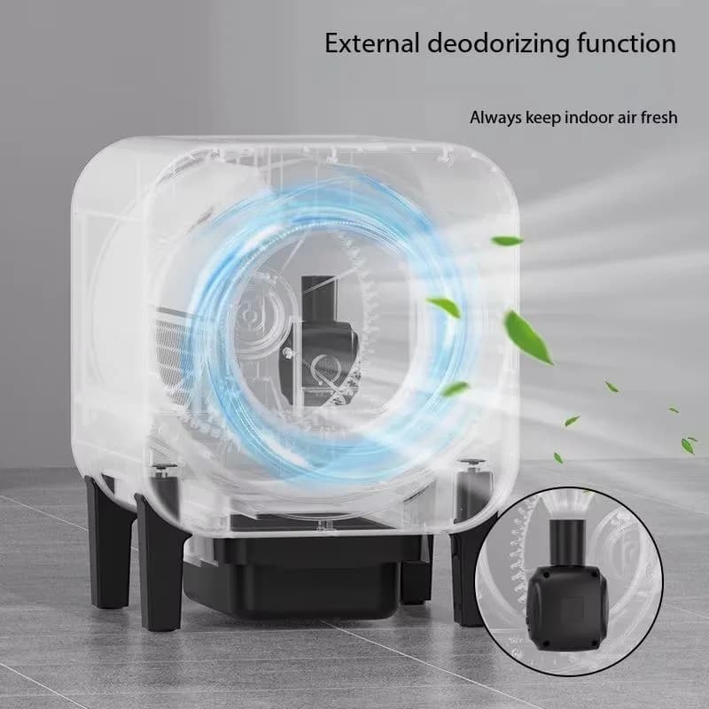 Smart Extra-Large Automatic Cat Litter Box with Odor Control, One-Click Cleaning, Rectangular Eco-Friendly Design