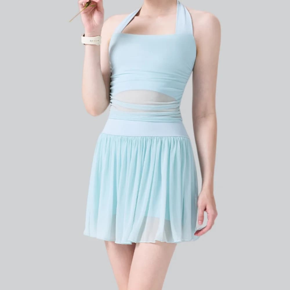 2PCS Yoga Set Gym Top Tennis Skirt Women's Sexy Tracksuit Sports Suit Breathable Quick Dry Short Suits Workout Sets Sportswear