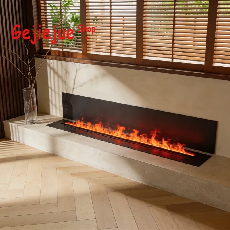 Caminetto Elettrico Decorativo di Lusso con Effetto Nebbia Dorata, Umidificatore con Tecnologia a Vapore, Effetto Luce Caminetto