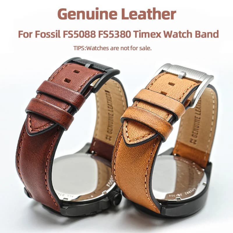 Cinturino per orologio in pelle da uomo adatto per Fossil FS5088 FS5380 Timex T49963 cinturino smontaggio rapido 20 22MM cinturino da polso con fibbia ad ardiglione