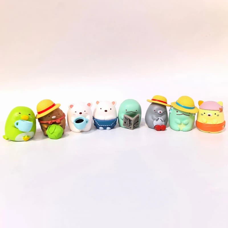 8 Pz Anime Sumikko Orso Panda Figura Del Fumetto Pop Gatto Lucertola Tonkatsu Modello Rare Limite Raccogliere Giocattolo A Sorpresa Regalo per Il Capretto Adulto