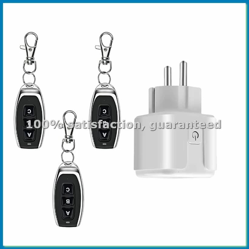 Interruttore Telecomandato Wireless 433Mhz, Mini Presa EU 220V 16A per Ventilatori e Lampade, Efficiente