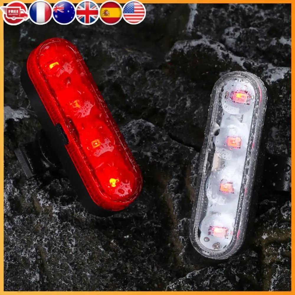 LED Safety Warning Taillight USB Rechargeable Cycling Tail Lamp Waterproof Bicycle Rear Night Light Cycling Accessories