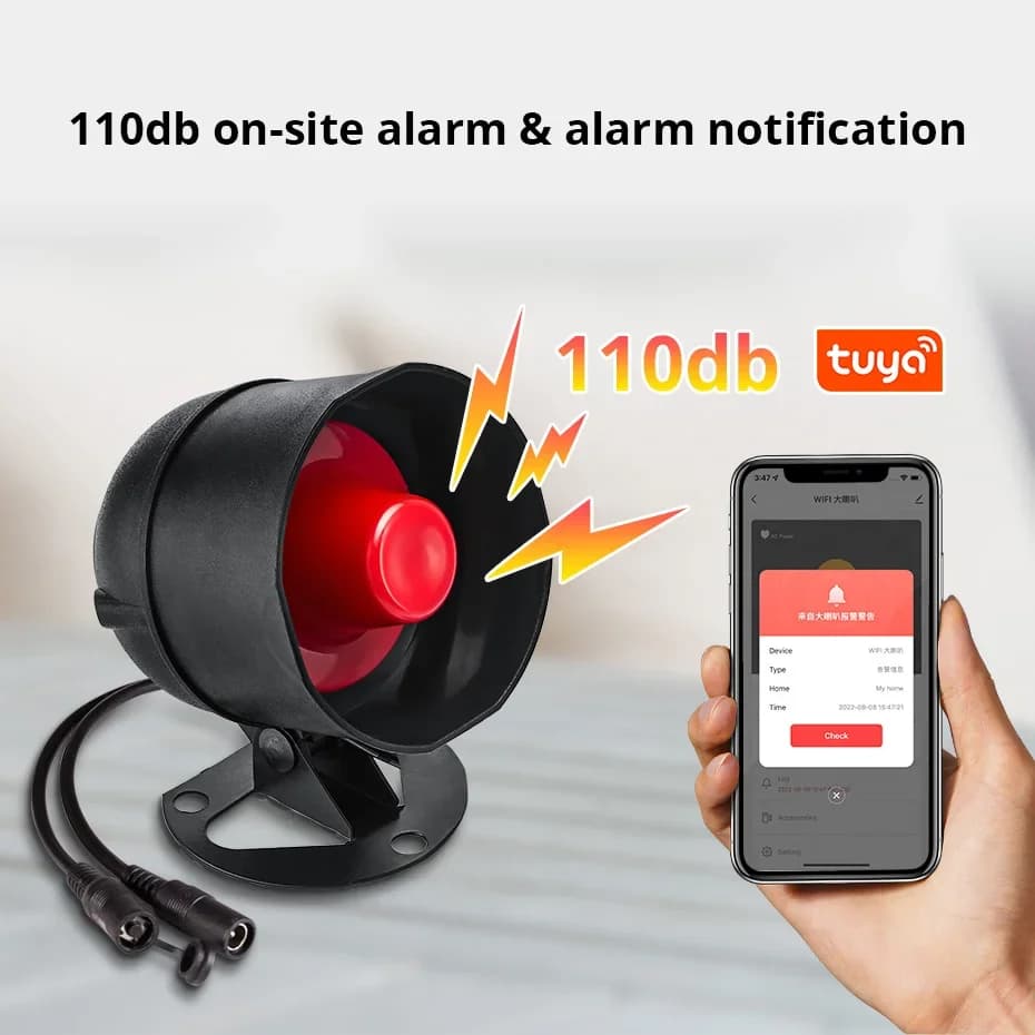 KERUI Kit sistema di allarme altoparlante Sirena da 110 dB Tuya WIFI Allarme di sicurezza domestica con sensore porta di movimento per protezione antifurto domestico