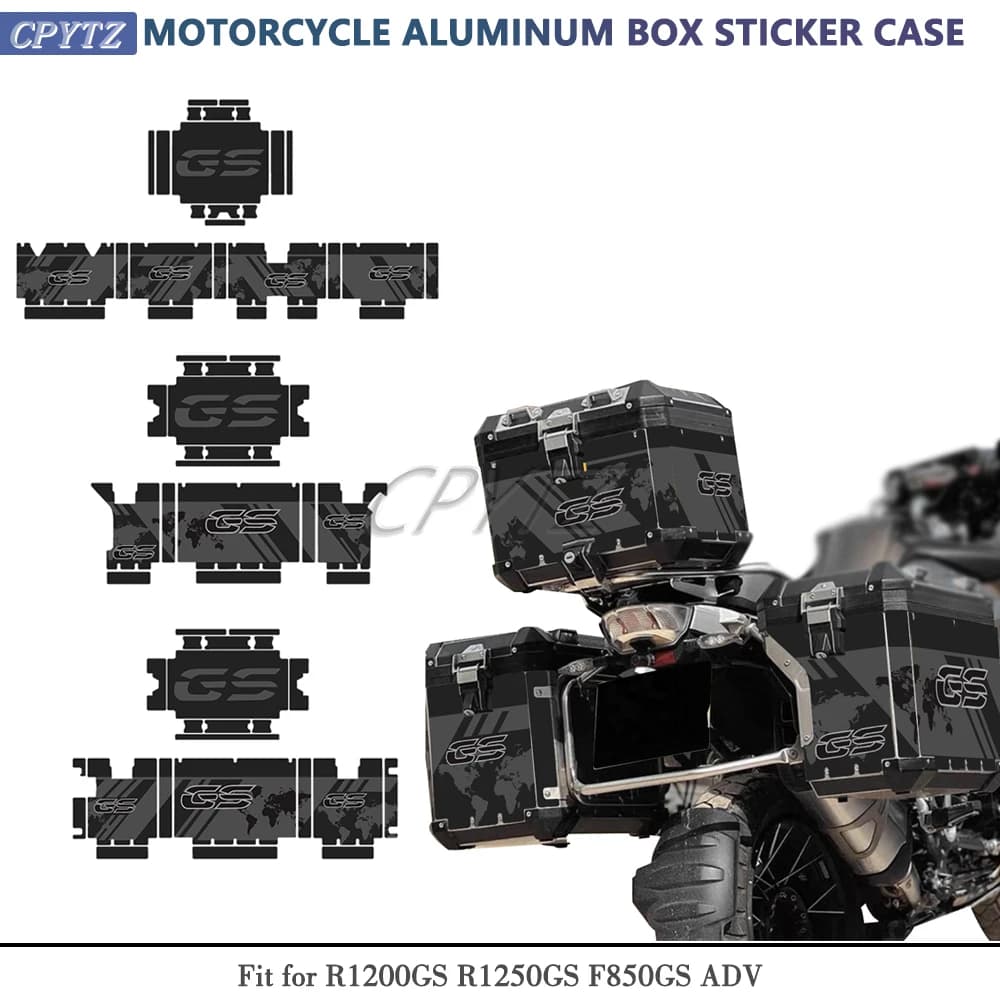 Motorcycle Panniers Decals Aluminum Box Sticker Case Luggage Tail Top Stickers fit For R1200GS R1250GS F850GS ADV Adventure