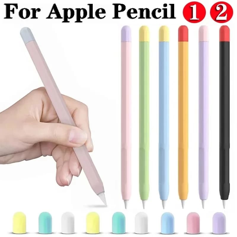 Cover in morbido silicone per Apple Pencil 1 2, custodia protettiva per penna stilo, accessorio per Apple Pencil di 1a e 2a generazione