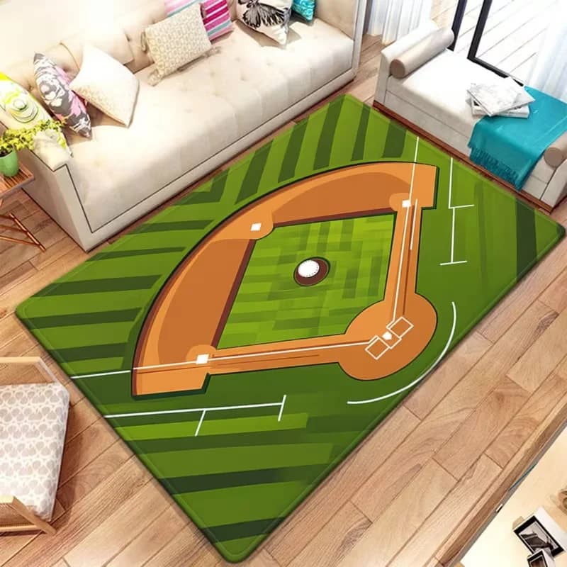 Baseball theme kitchen mat, anti-slip yoga mat, suitable carpet for living room, entrance, camping, house