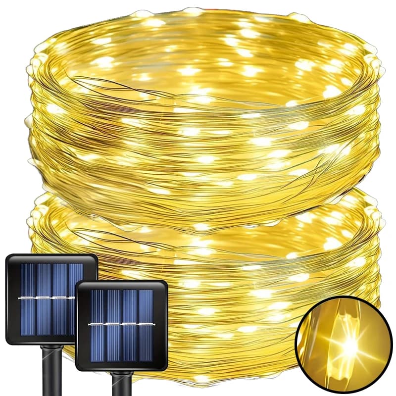 1 pz luci solari a stringa a LED luci solari da giardino esterne impermeabili 8 modalità per la decorazione dell'albero del balcone del patio della strada