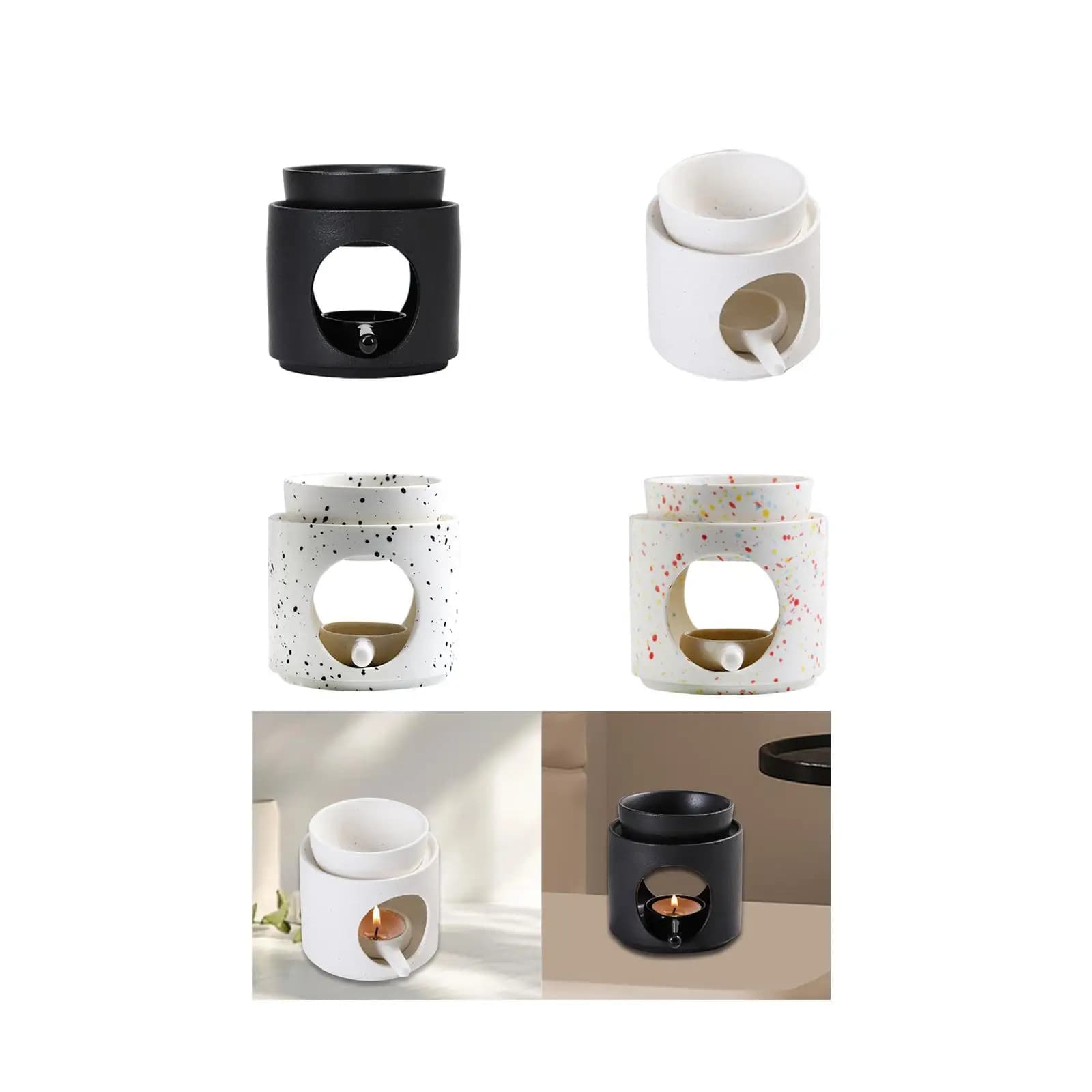 Bruciatore di Oli Essenziali Decorativo Versatile per Camera da Letto, Facile da Usare, da Tavolo, Regalo di Inaugurazione Casa, Diffusore di Aromi in Ceramica