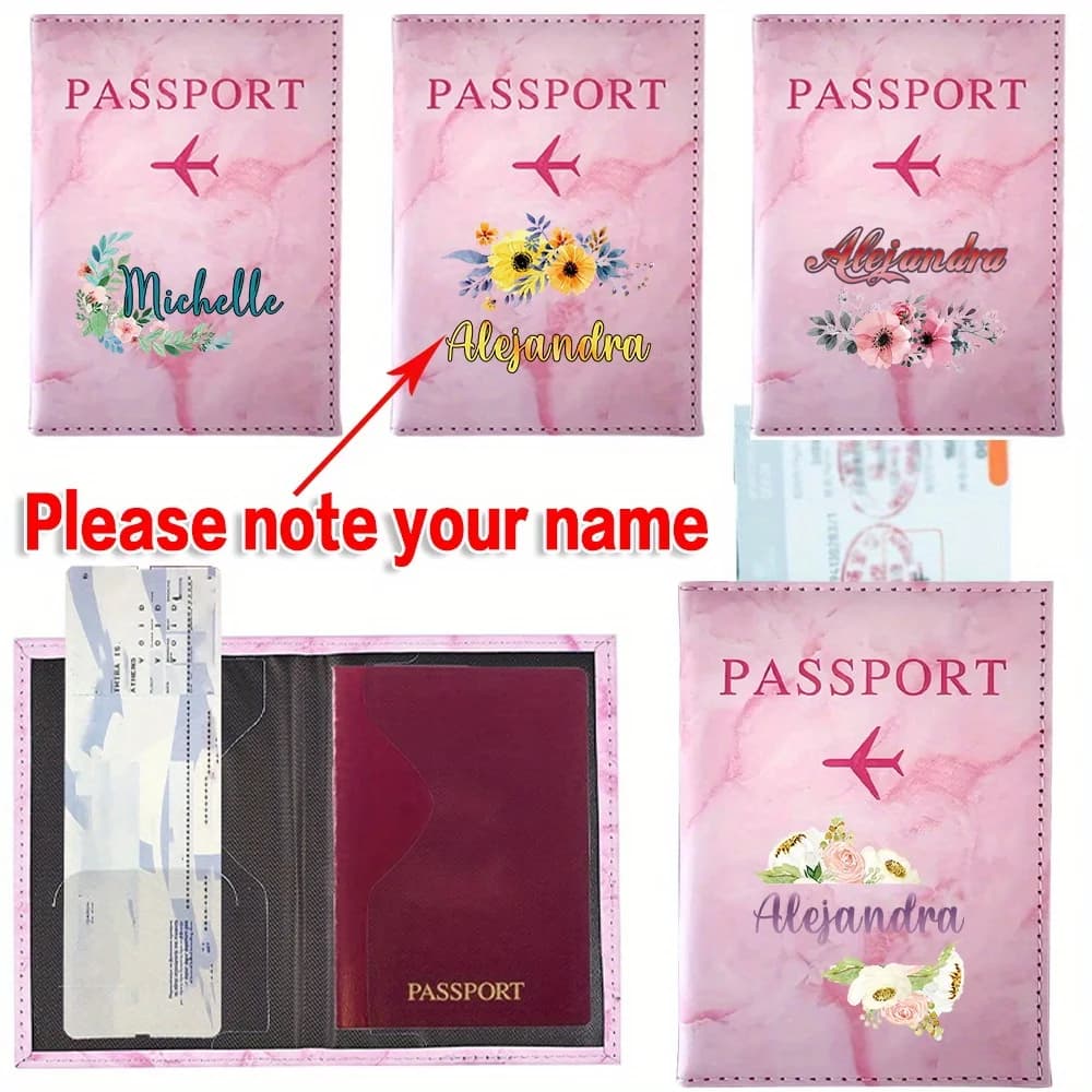 Custom Name Passport Holder Travel Accessories Passport Cover Personality Custom Synthetic Leather Passport Covers Storage Cases