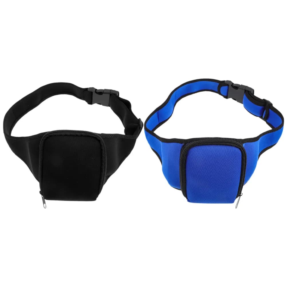 2 Pezzi Marsupio Porta Microfono in Neoprene Regolabile per Fitness, Palestra, Allenatore, Corsa e Sport all'Aperto