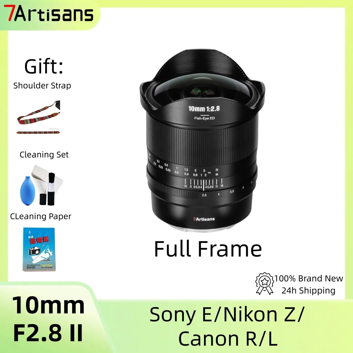 Obiettivo Fisheye Ultra Grandangolare 7artisans 10mm F2.8 II Full Frame per Sony E Nikon Z Canon RF EOS R Leica Lumix Sigma L A7MIV A7R