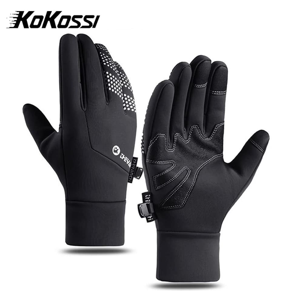 KoKossi waterproof cycling gloves windproof Touch Screen anti-slip reflective hot man bicycle racing bike sports gloves