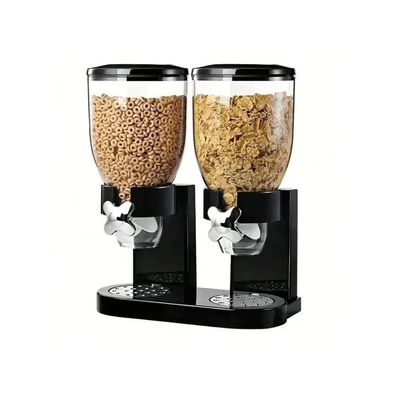 Mobili per la casa Dispenser di cereali a doppia botte da 1 pezzo, perfetto per contenitori per la conservazione dei cereali da cucina, ideale per avena, frutta secca, Sna