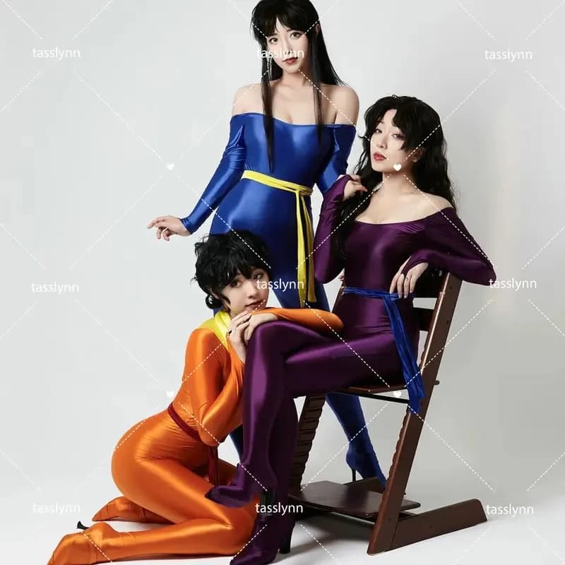 qq34Cat's Eye Tam Hitomi Ai Costume Rui KISUGI Sylia Body Alexia Chamade Zentai Suit with belt