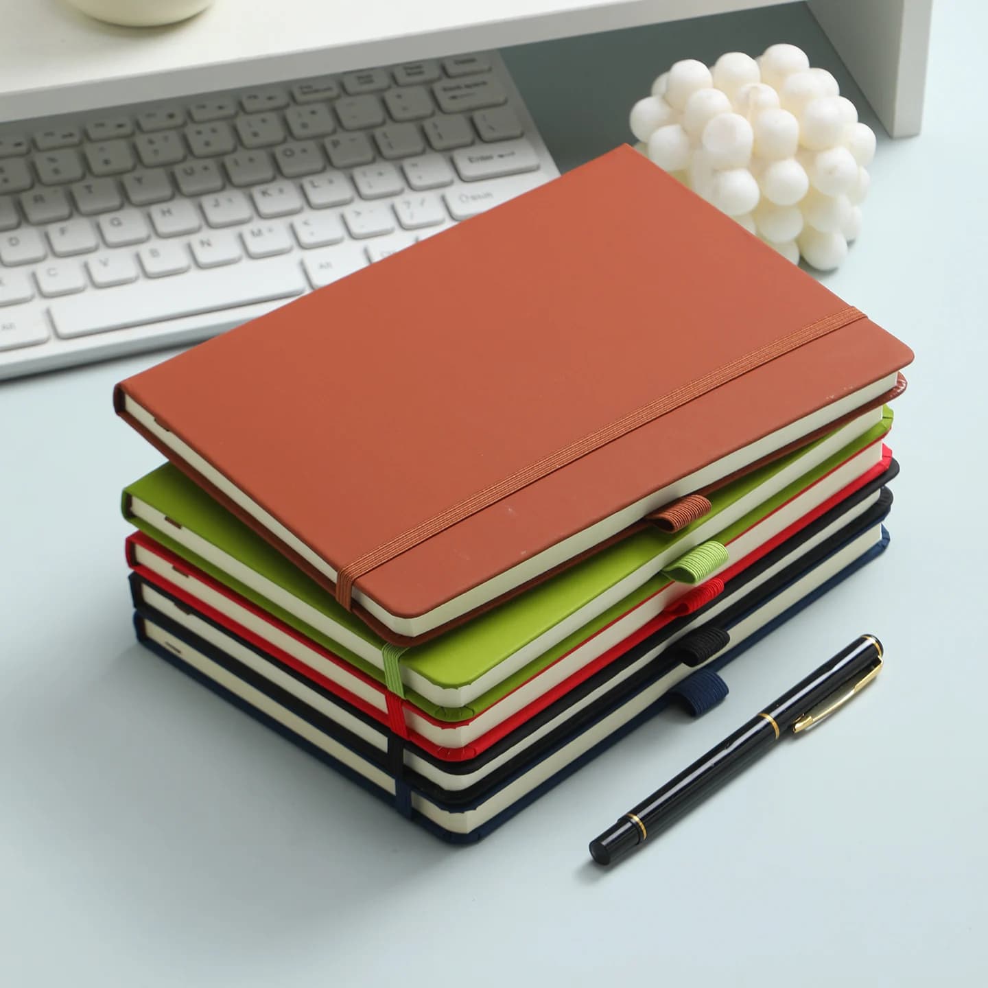 A5 Lined Notebook Journal, PU Leather Hardcover with Elastic Band, 8 Colors, School Supplies for Students, Writing & Note Taking