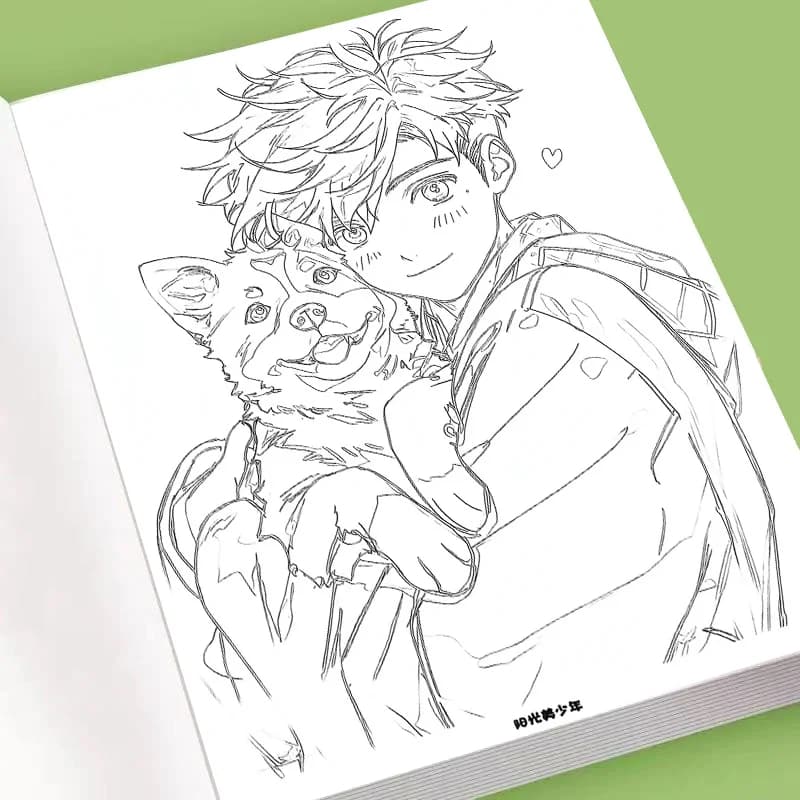 Sunny Anime Boys Manga Tracing Book, Handsome Character Sketch & Coloring Practice for Beginners