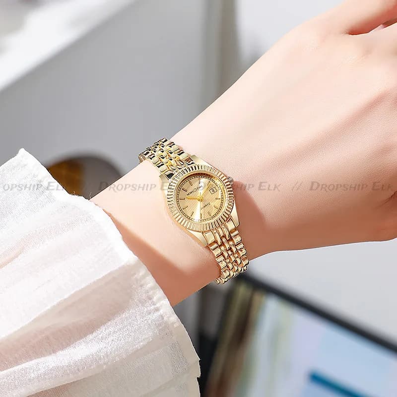 Hight Quality Brand Quartz Watch Womens Small Round Dial Quartz Wristwatches Fashion Women Gift Metal Watch Reloj Mujer