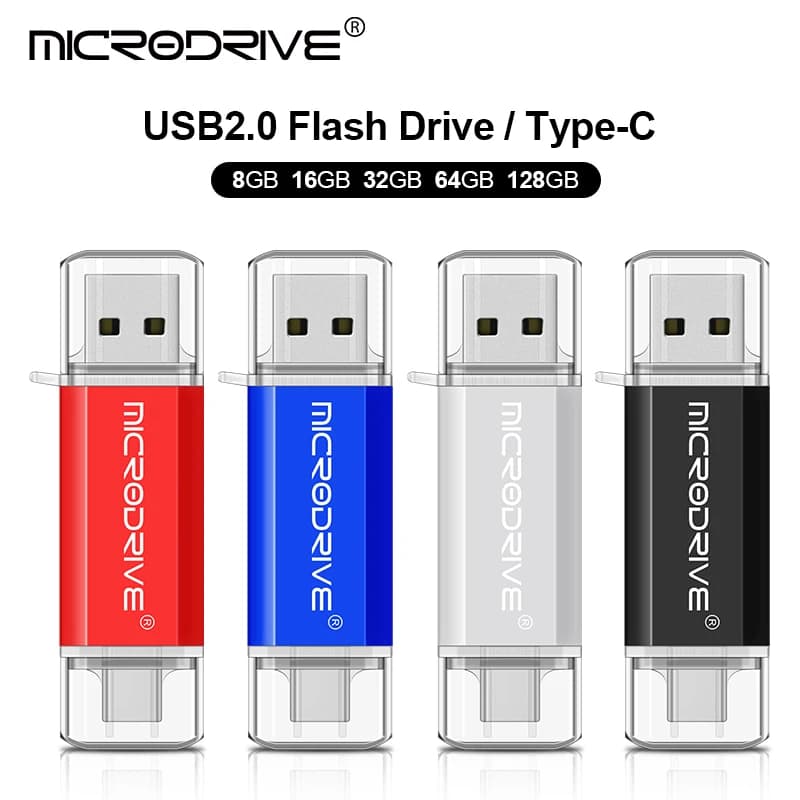 Chiavetta USB Pendrive tipo C OTG 128 GB 64 GB 32 GB 16 GB 8 GB 4 GB Chiavetta USB 2.0 Pendrive ad alta velocità per dispositivo di tipo C