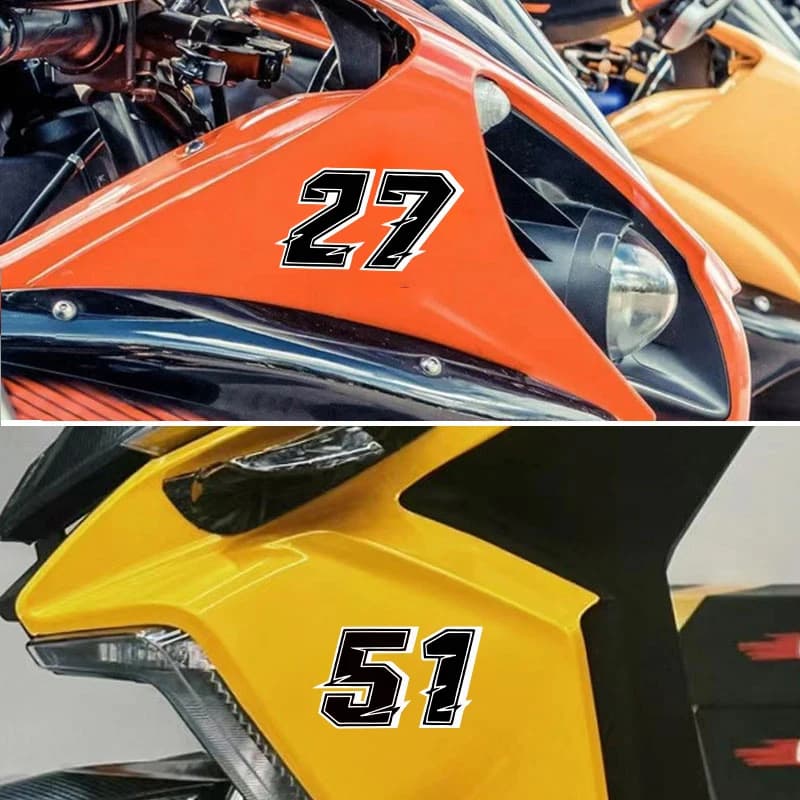 1PC Racing Number 0-9 Stickers Bold Font Waterproof Vinyl Decals For Motorcycle Bike Car Helmet Decor