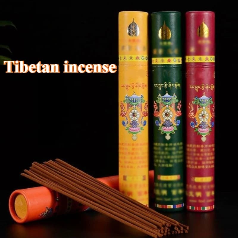 Bastoncino di incenso tibetano da 20 cm Materiale vegetale naturale Per uso domestico Interno che offre Buddha Lenitivo Purificante dell'aria Fragranza duratura