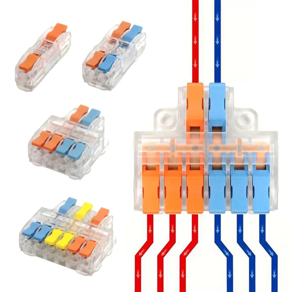 10/50 PCS Mini Quick Wiring Connectors Universal Compact Leva Crimp Splitter Electrical conductors Push-in Home terminal