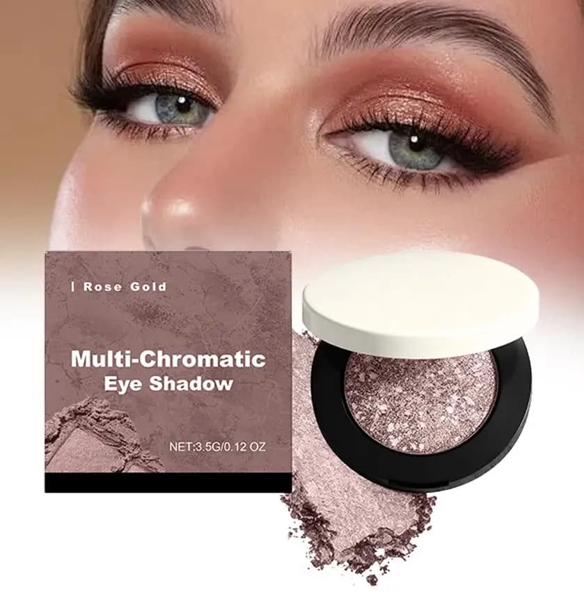 3D Shimmer Rose Gold 3.5g, Monochrome Glittered Pearl, Waterproof and Long Life, Cosmetic for Eye Makeup