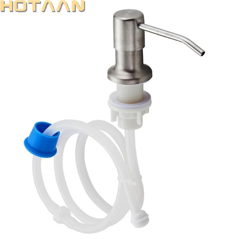 Set dispenser di sapone fai-da-te Pompa per lavello da cucina e kit tubo (nichel spazzolato) Pompa dispenser di sapone per le mani da cucina Collegare alla bottiglia di sapone
