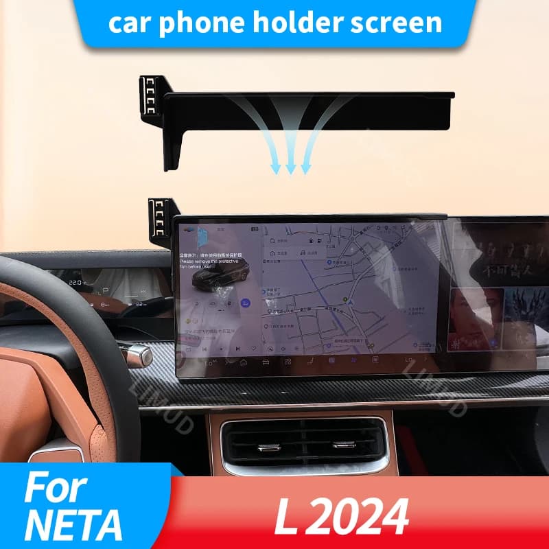 Supporto per telefono da auto monopezzo con ricarica rapida, accessori interni per NETA L 2024, supporto per telefono da auto da bocchetta dell'aria.