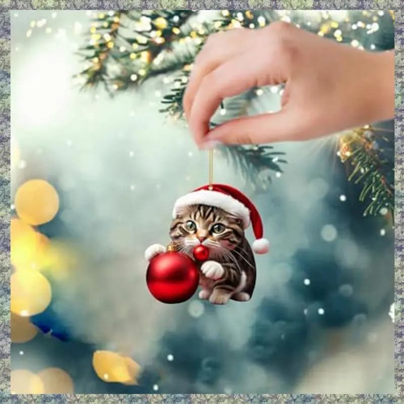 WON Divertenti gatti neri Ornamenti Altezza Gatti carini Decorazione natalizia Decorazione natalizia Decorazioni pendenti per albero di Natale