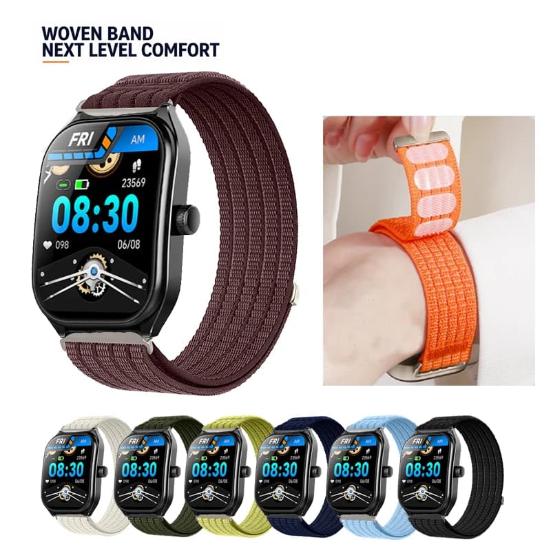 20mm 22mm Breathable Nylon Sport Loop Velcro Strap For Aolon Curve / GTS GTR 2 3 Ultra / Navi R4 R3 R2 Ultra
