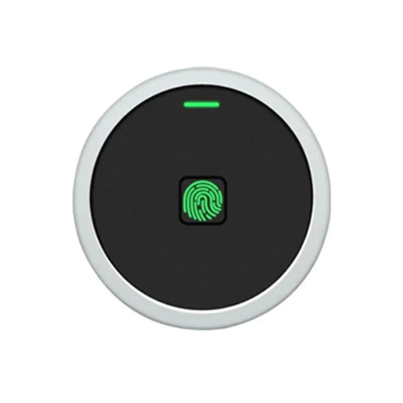 ABKJ - Controllo Accessi RFID Integrato Stile Rotondo, Impermeabile, in Metallo, con Sblocco Tramite Impronta Digitale/Codice PIN e Allarme Anti-Manomissione