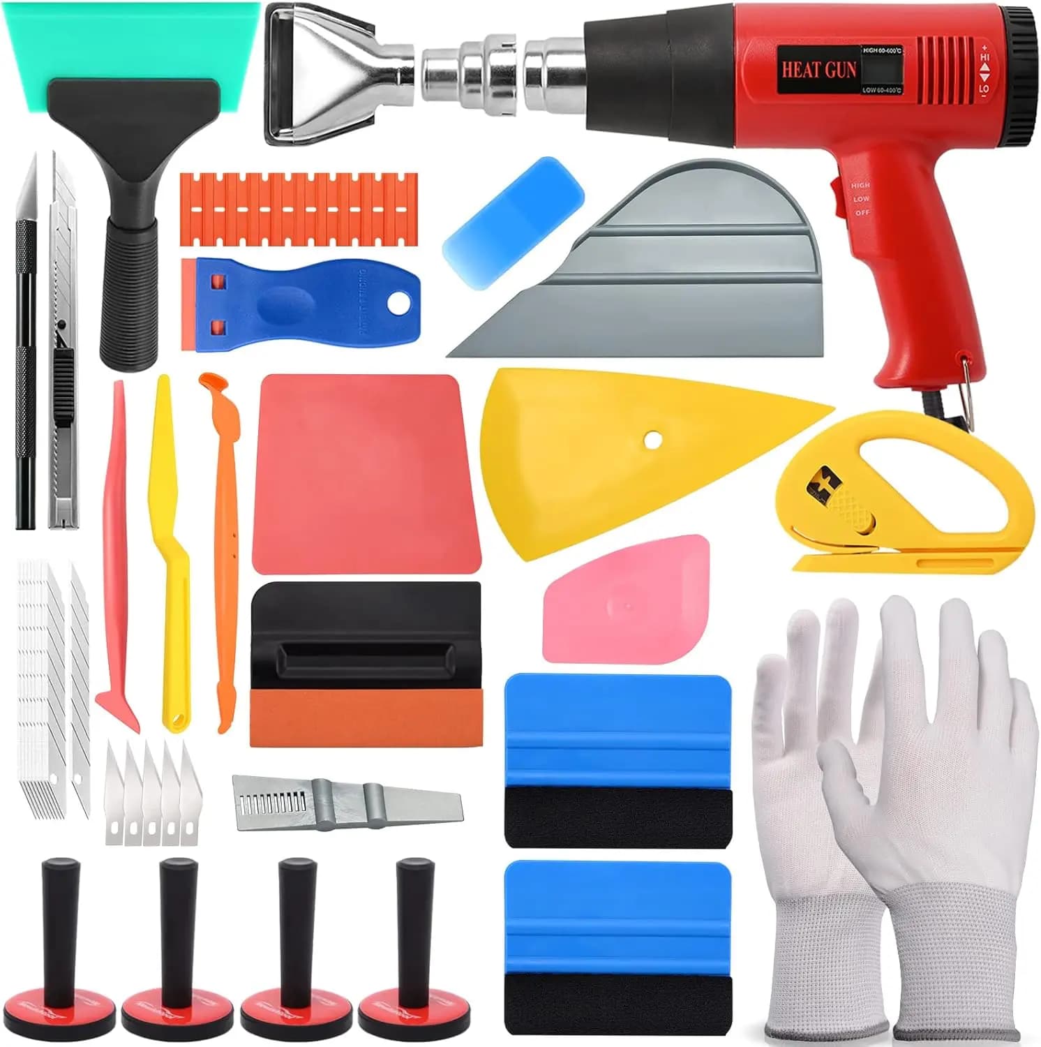 Kit di strumenti professionali per involucro di vinile con pistola termica, raschietti, magneti per l'installazione di pellicole per auto