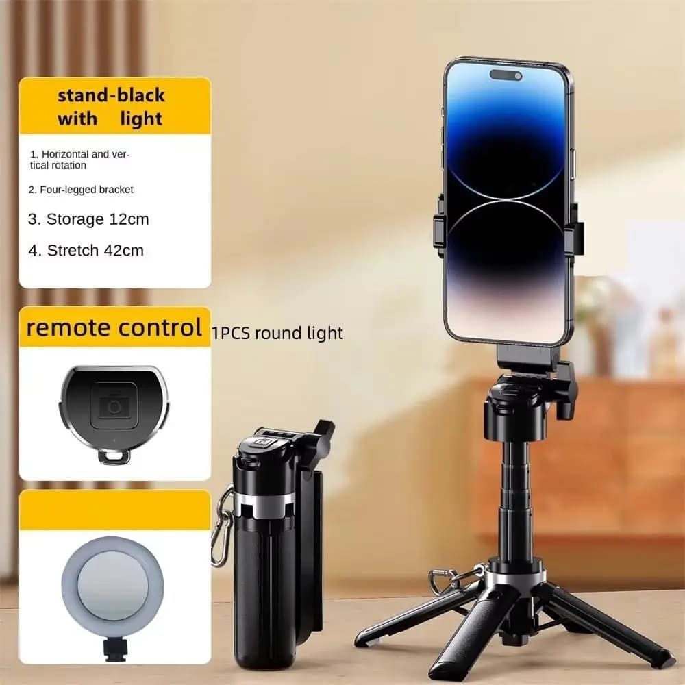 Bastone Selfie Telescopico Portatile Regolabile con Bluetooth, Leggero ed Estensibile