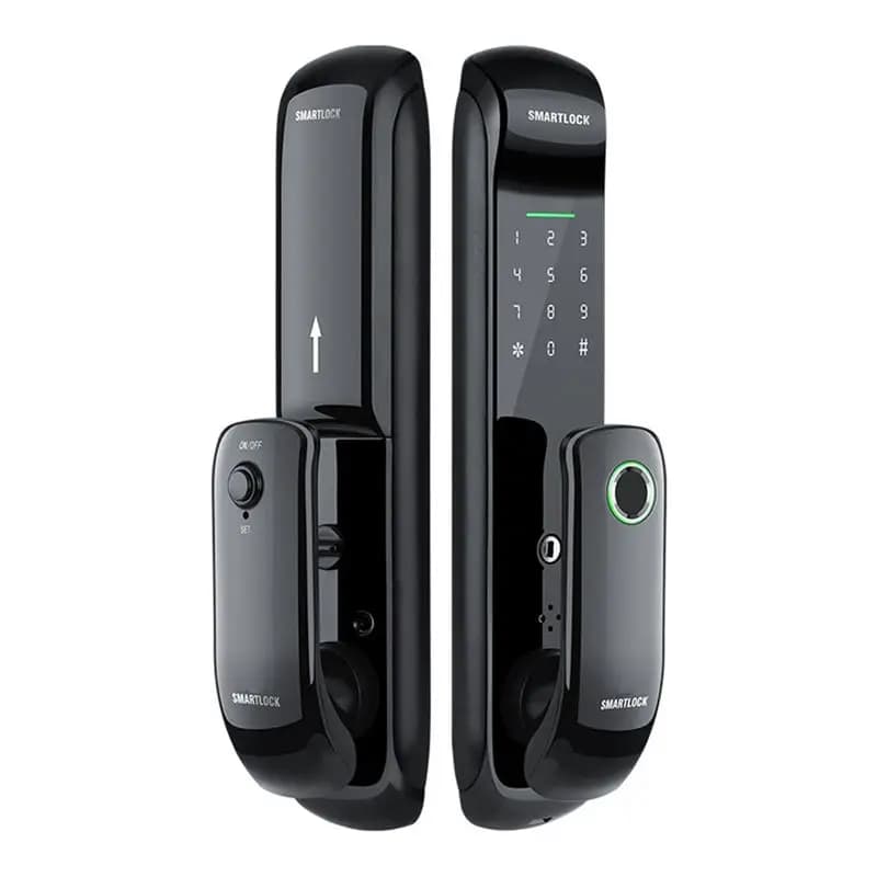 (Serrature Intelligenti Tuya) Serratura Elettronica Completamente Automatica con Sblocco Biometrico Tramite Impronta Digitale, Carta RFID e Password