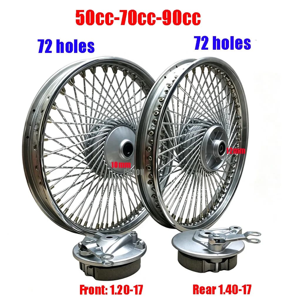 Modified Motorcycle Wheel Rim Complete for Honda Lifan Dayun Loncin Dayang for JH70 C70 C90 DY90 Cub70 Customized Bike Spoke Rim