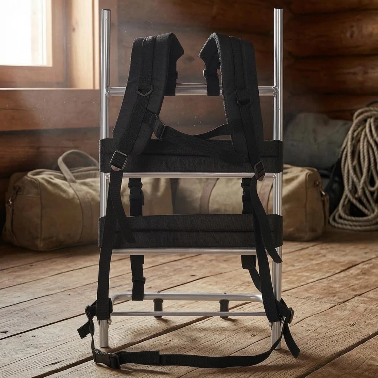 Backpack-Style Carrying Frame Curved Base Rods Outdoor Gear for Transport