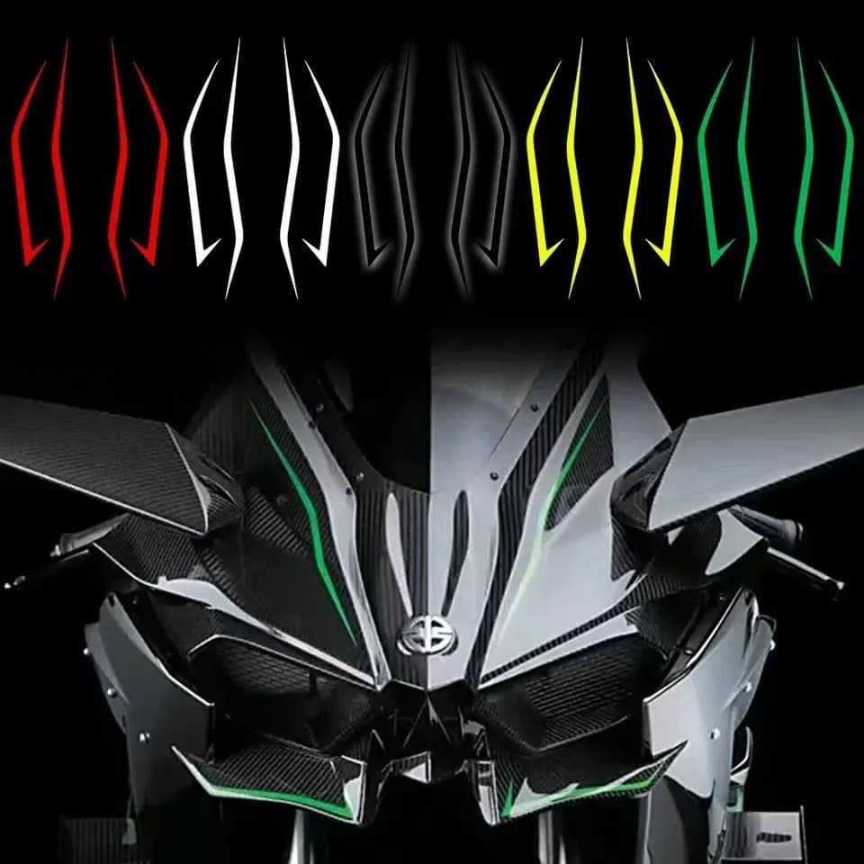 4PCS Moto Carenatura Adesivo Decorazione Riflettente Freddo Anteriore Tirare Faro Decalcomanie per Kawasaki Ninja NINJA400 H2 H2SX