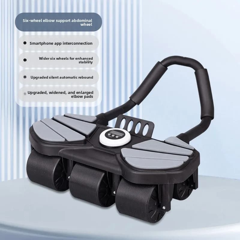 Elbow Support Abdominal Wheel, Automatic Rebound Six Wheel Ab Roller,universal Home Fitness Equipment Multifunctional Ab Roller