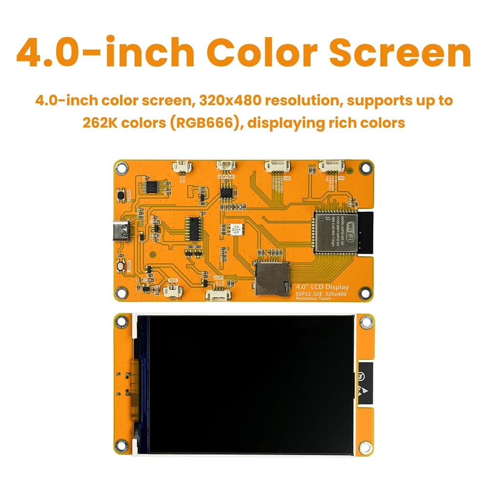 Scheda di sviluppo Bluetooth WiFi ESP32 da 4,0 pollici Touchscreen Driver ST7796S Modulo display intelligente 320 * 480 Modulo ESP32-32E integrato
