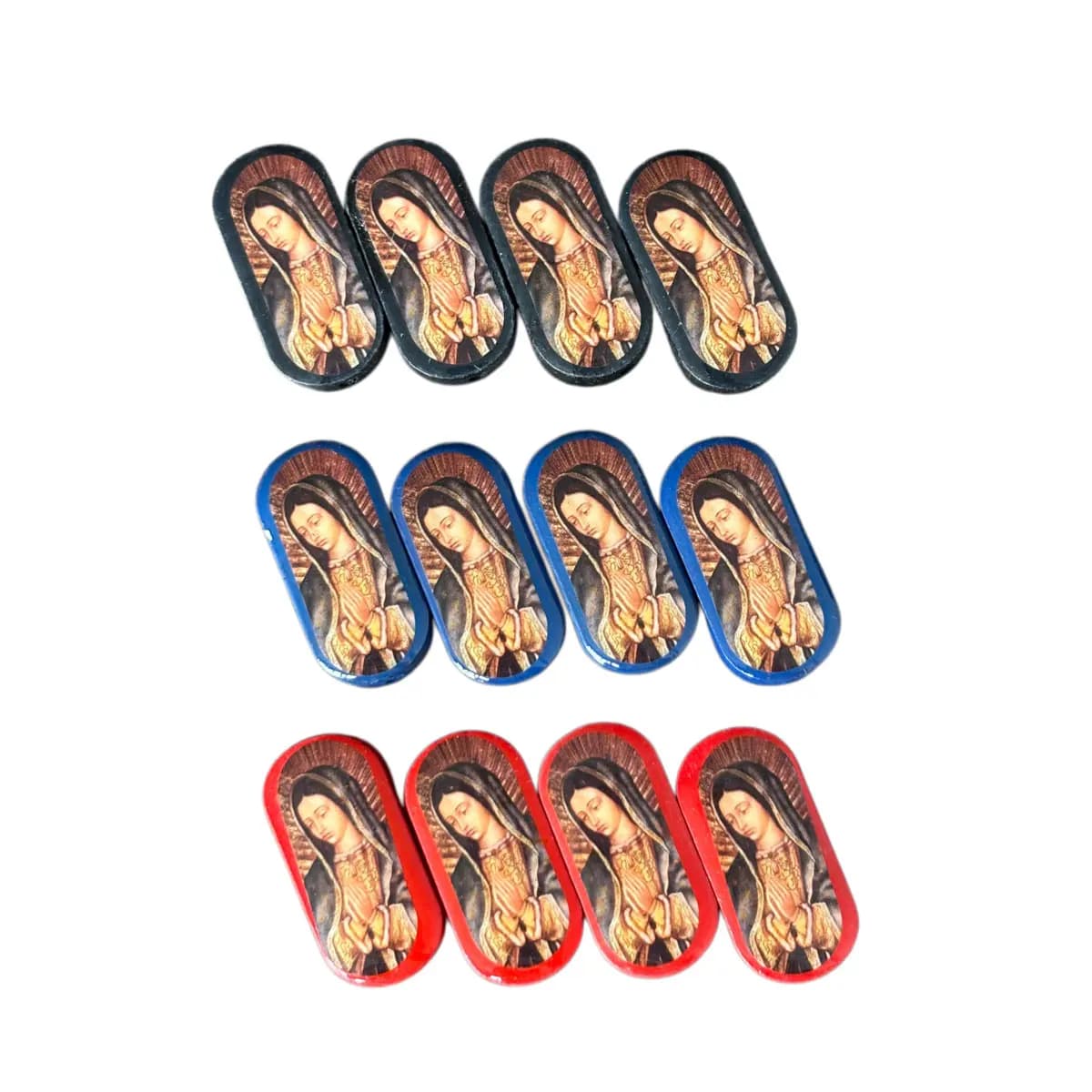 12Pcs Our Lady of Guadalupe Print Wooden Beads Catholic Spacer Beads in 3 Colors for DIY Rosary Bracelet And Necklace Making