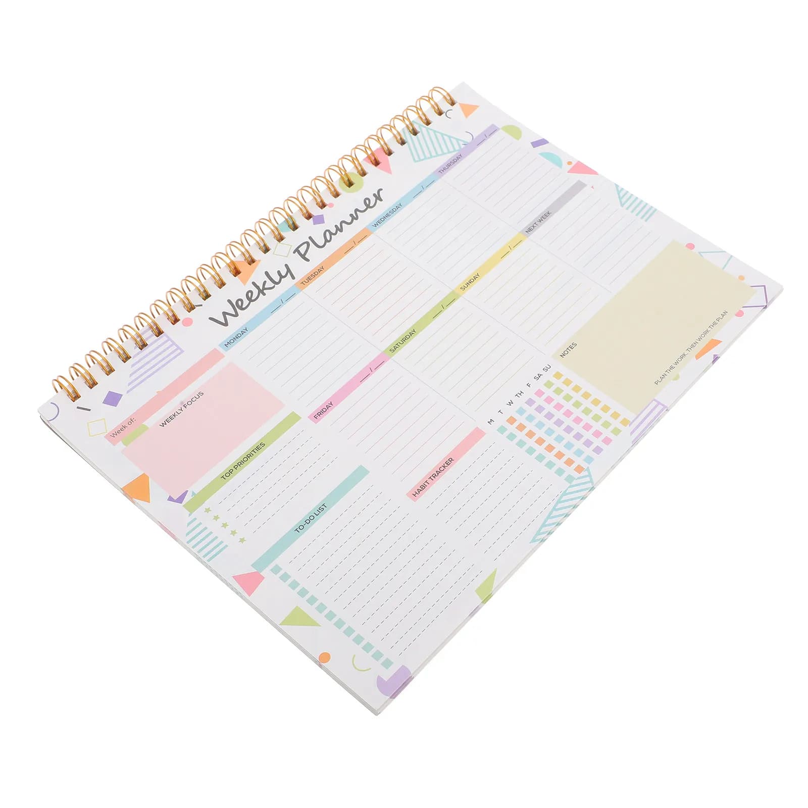Agenda a Spirale con Copertina Robusta in Carta, Rilegatura a Doppio Filo, Organizer Settimanale Non Datato, Blocco Note per Compiti, Programma di Lavoro e Progetti