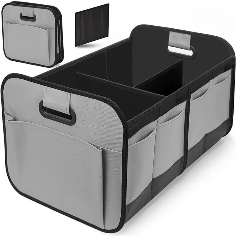 Organizer pieghevole per bagagliaio per auto Oxford 600D con manici rinforzati e multiscomparti. Adatto a tutte le auto, SUV, furgoni.